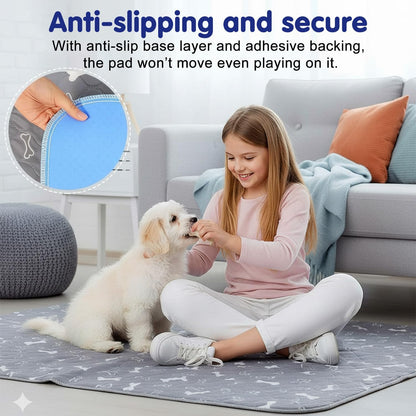 Puppy Pads with pheromones, Reusable Puppy Pads for Dogs & Cats, Washable, Durable Leak-Proof & Anti-Slip Pet Training Pads for Home & Travel(Red, L: 35.4" × 31.5")