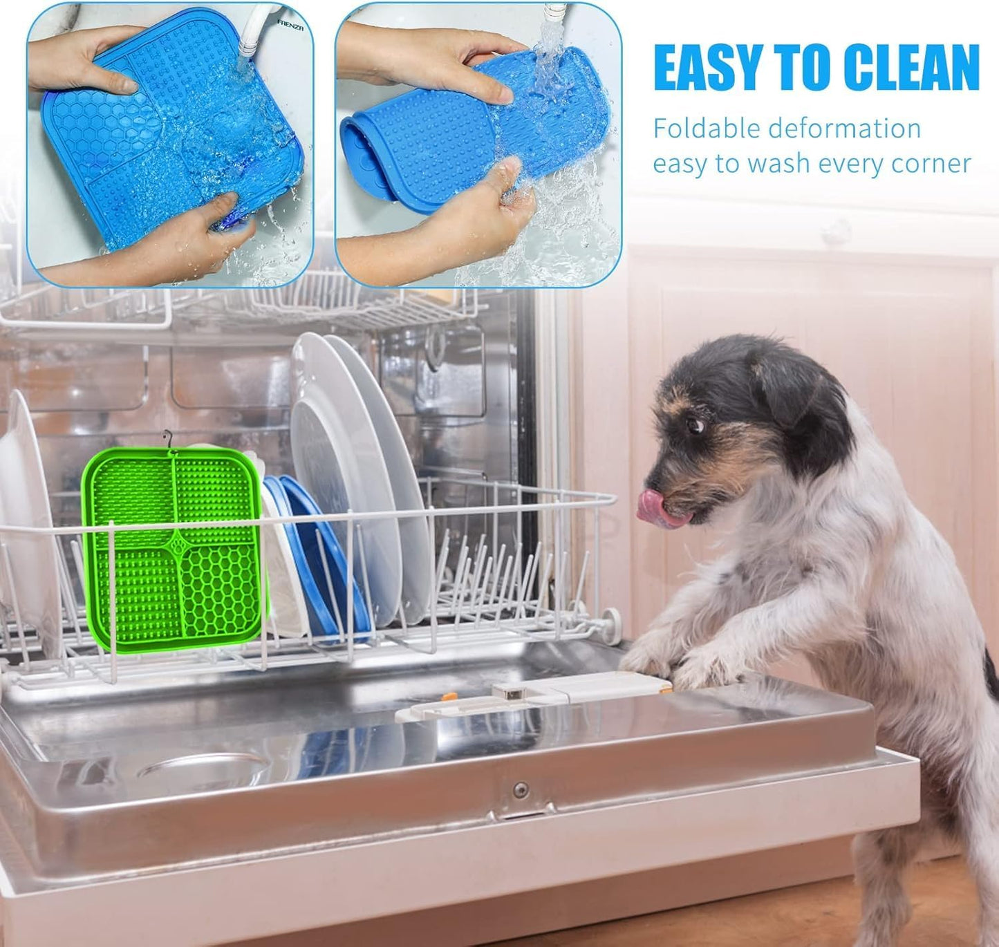 Lick Mat for Dogs, Premium Lick Pad with Suction Cups for Dog Anxiety Relief, Slow Feeder Dog Bowls, Bathing, Grooming and Training.