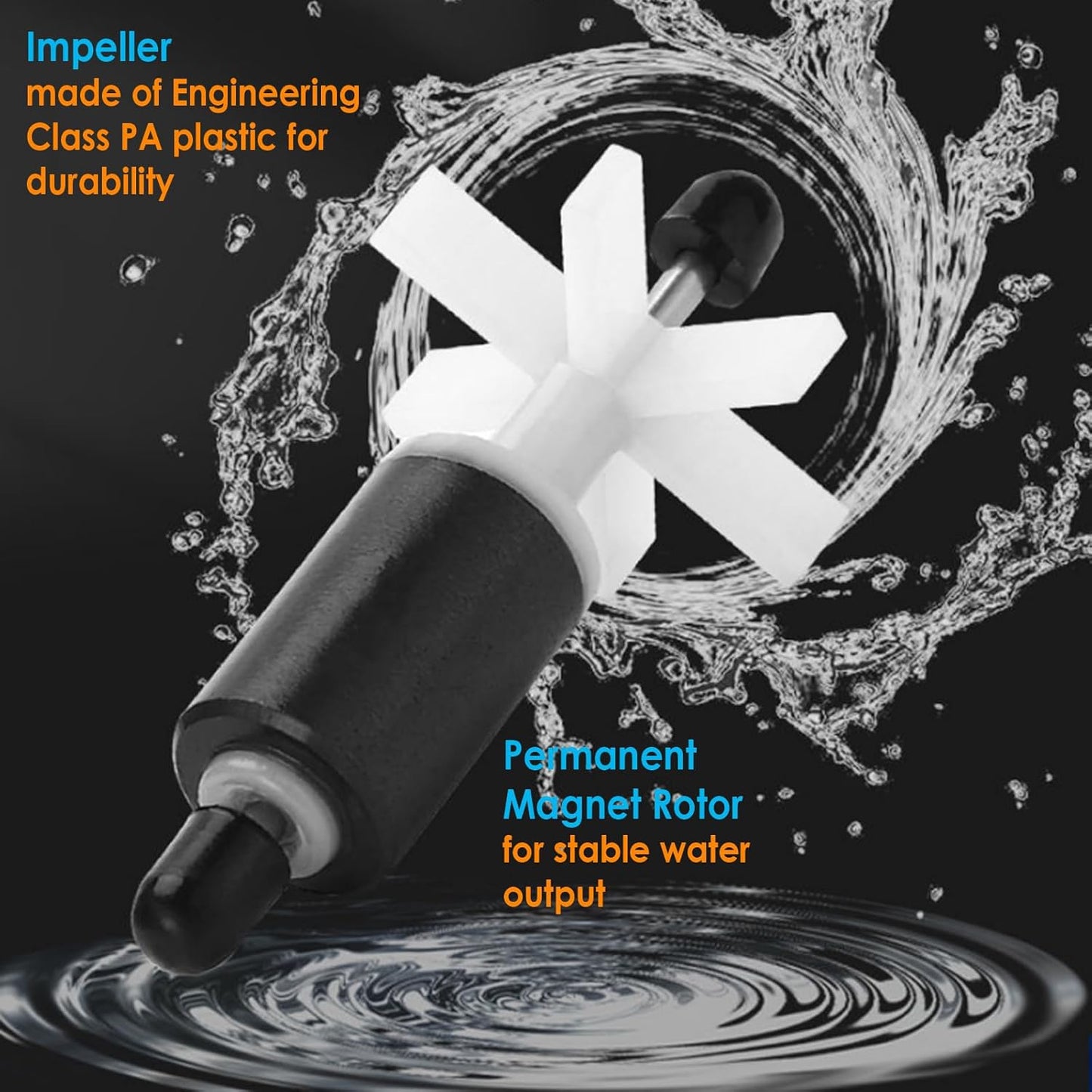 AquaMiracle Aquarium Powerhead Pump with Double Water Outlet & Aeration, 320GPH Fish Tank Water Pump Wave Maker for Aquarium, Submersible Aquarium Circulation Pump for 60-100 Gallon Tanks