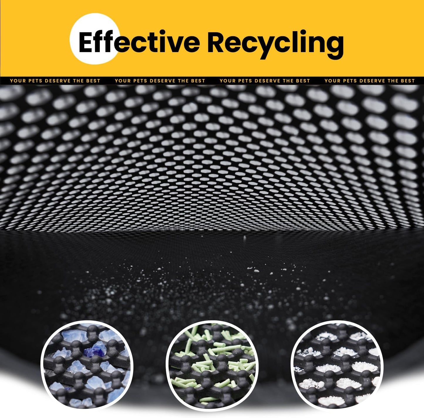 Cat Litter Mat Compact Size 23.6"x14.6" for Small Spaces, Upgrade Waterproof Leakproof Back Layer, Honeycomb Trapping Mat, Washable, Easy to Clean, Scatter Control Kitty Litter Matt, Black