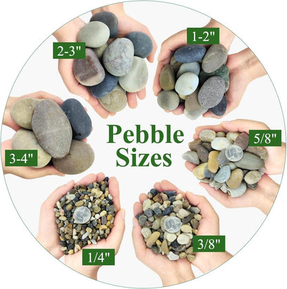 5lbs Aquarium Gravel, 1/4" Fish Tank Gravel Natural River Rocks Succulent Cactus Pea Gravel for Plants, Pebbles for Gardening, Flower Pots, Vase Fillers, Indoor Water Fountains, Landscaping