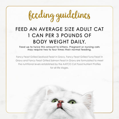 Purina Fancy Feast Grilled Wet Cat Food Seafood Collection in Wet Cat Food Variety Pack - (Pack of 24) 3 oz. Cans