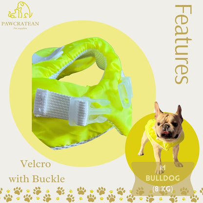 High-Visibility Dog Life Jacket – Adjustable Safety Vest with Secure Handle for Swimming, Boating & Water Activities (Yellow, Large)