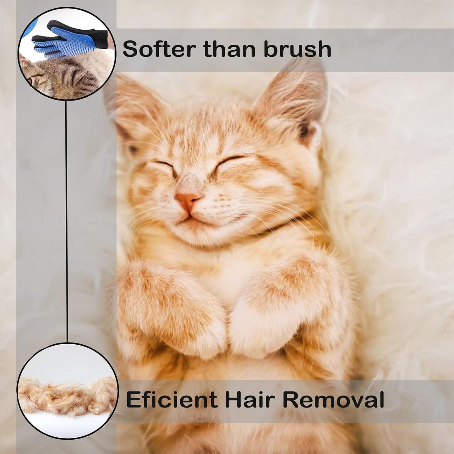 Grooming Gloves for Shedding Hair Remover - Gentle Brush for Dogs and Cats, Long or Short Fur Slicker Mitt Comb for Bath, Deshedding, and Massage