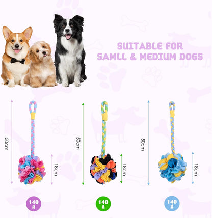 Snuffle Ball Dog Rope Toy, Tug of War Rope Toys for Small Medium Dogs, Interactive Dog Chew Toys Puppy Training Pull Toy for Exercise & Interactive Play Games (Halloween)