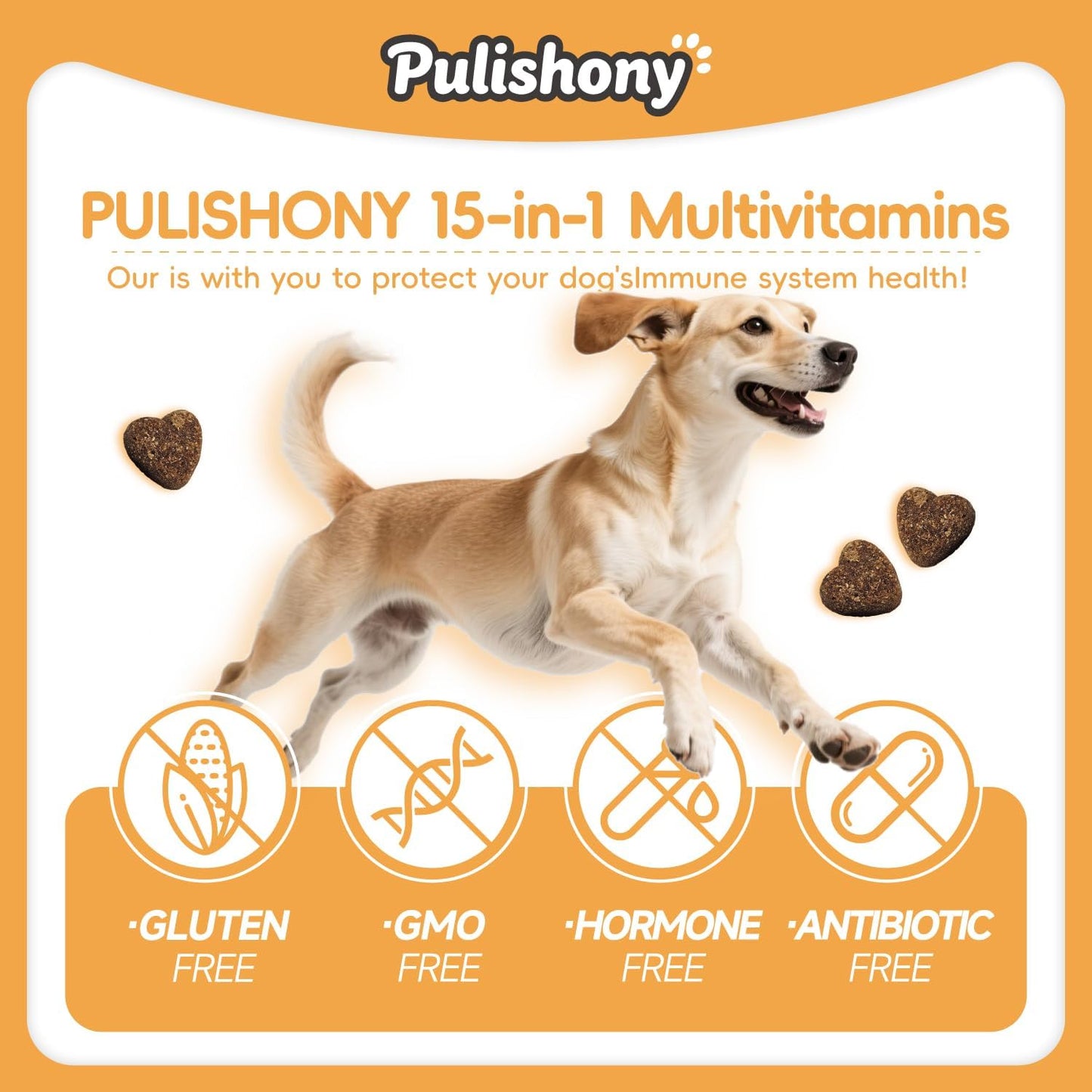 Multivitamin Treats for Dogs - Glucosamine Chondroitin for Joint Support + Digestive Enzymes & Probiotics - Grain Free Dog Vitamin for Skin & Coat + Immune Health+Liver Health - Chicken Flavor - 90ct