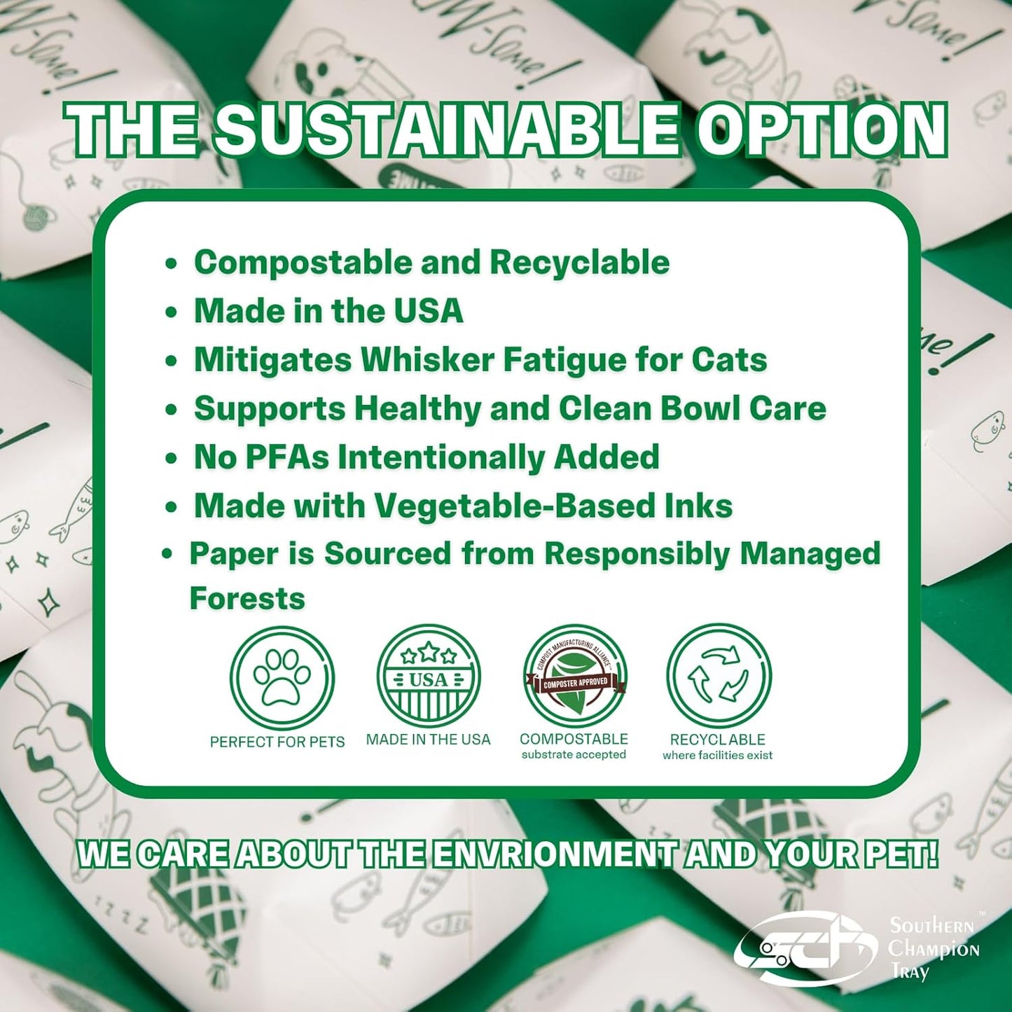 Southern Champion Tray, Small Disposable Pet Food Bowl, 1/2 Cup (10 Quantity) Pet Food Tray, Travel Pet Bowl, Feeding Kittens Puppies Cats and Dogs, Wet Food and Dry Food, 6 oz Capacity