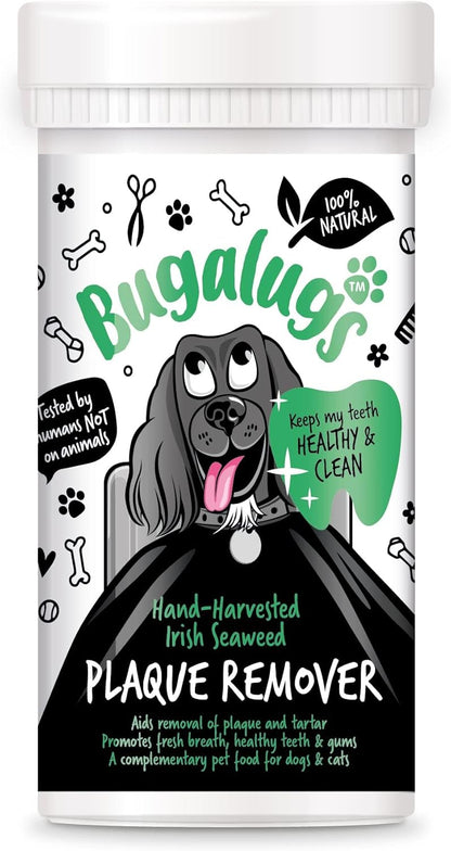 BUGALUGS Plaque Off Remover for Dog Teeth & Bad Breath 100% Natural | Plaque Off No Toothbrush or Dog Toothpaste | Remove Dog Bad Breath & Plaque Remover for Dogs & Cats (Dog 70g)