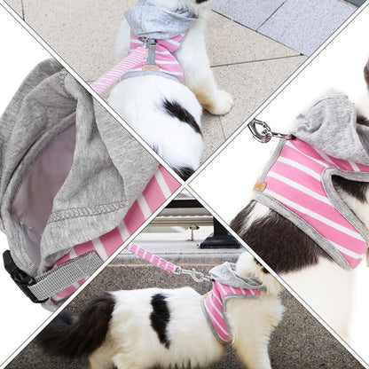 Cat Harness and Leash Set No-Pull Breathable Pink Vest Harness S Size Chest Strap for Walking Small Cats Pet Supplies