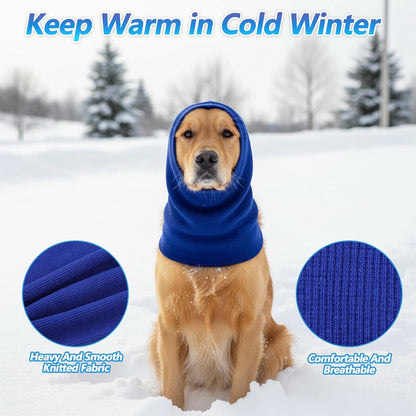 Dog Ear Muffs, Stretchy Hoodie for Dog, Non-Noise Blue Dogs Ear Muffs for Neck Warmer Bath Drying Noise Protection