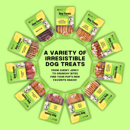 Whole Chicken Breast Dog Treats - Meaty, Chewy Jerky Strips for Large Dogs - High Protein Snacks, Training Rewards, 45% Protein Content for Muscle Support