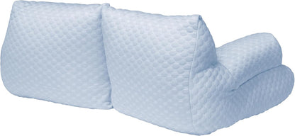 Paws & Purrs Cooling Pet Sofa Bed for Small Dogs or Cats, Breathable Fabric, Supportive Bolsters, Removable Washable Cover, Non-Slip Base, Sofa Pet Lounger Includes Mini Play Cushion, Blue