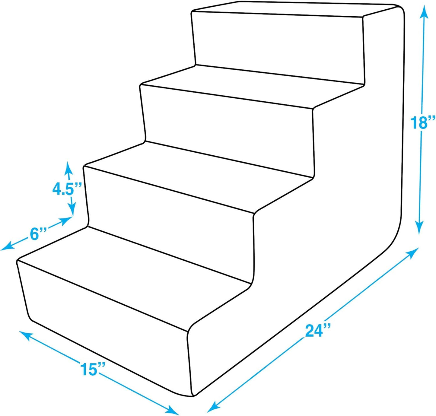 Best Pet Supplies Dog Stairs for Small Dogs & Cats, Foam Pet Steps Portable Ramp for Couch Sofa and High Bed Non-Slip Balanced Indoor Step Support, Paw Safe No Assembly - Brown Linen, 4-Step