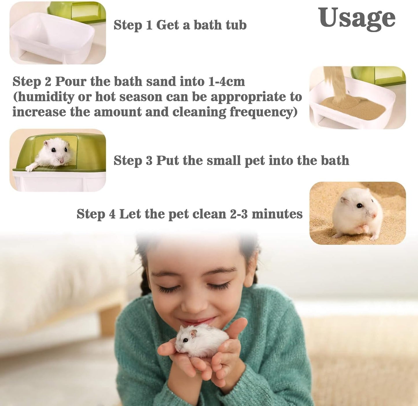 Sukh Hamster Desert Sand 15OZ - Fine Sand Bath for Reptile Hermit Crab Dwarf Hamster Chinchilla Gerbil Turtle as Zoo Med Repti Sand Substrate Hamster Bedding Cleaning Supplies Odor Control Hides Dig