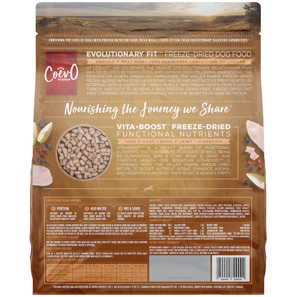 Coevo Valley Farms Full Freeze Dried Dog Food, 454 GR
