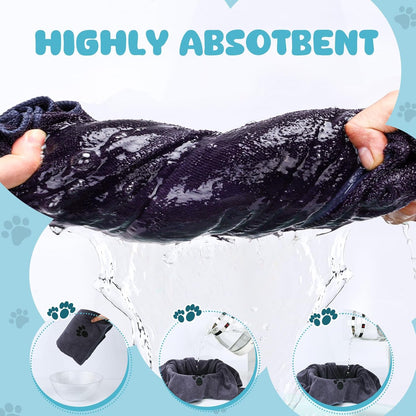 Microfiber Dog Towels for Drying Dogs,40'' X 23.6'', Super Absorbent and Soft Pet Grooming Towel, Perfect Shower & Bath Supplies for Dogs(2-Pack Grey)