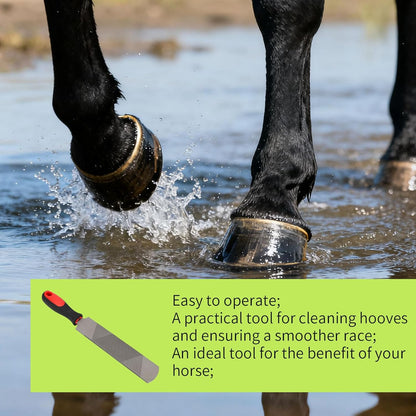 Hoof Rasp for Horse, 14in/33.5cm Steel Goats Sheep Hoof Rasp Double-Sided Rough or Fine Teeth Design Trimmers Farrier Tool Supplies for Horse Donkey Cow Goat Hooves Trimming Smoothing and Grooming