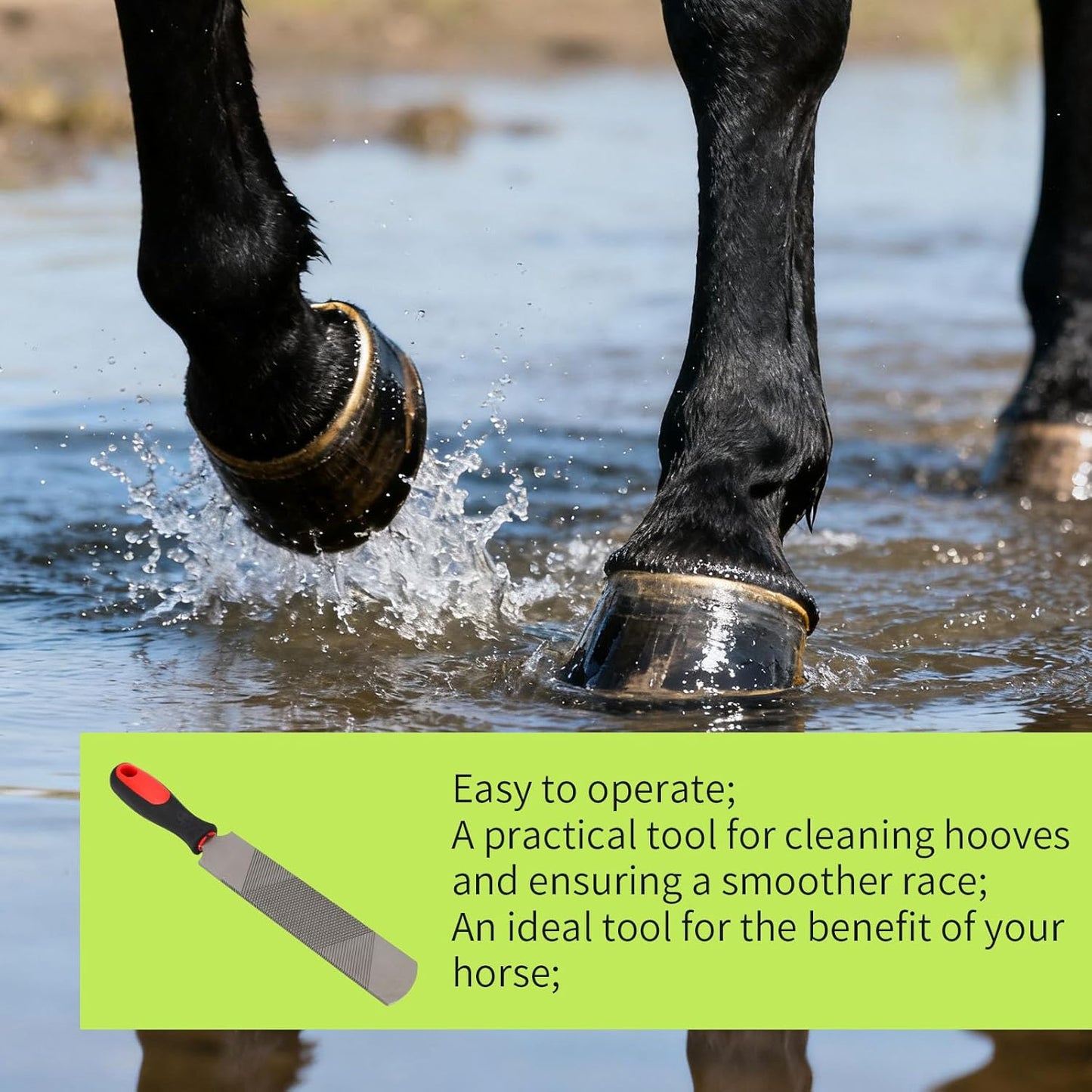 Hoof Rasp for Horse, 14in/33.5cm Steel Goats Sheep Hoof Rasp Double-Sided Rough or Fine Teeth Design Trimmers Farrier Tool Supplies for Horse Donkey Cow Goat Hooves Trimming Smoothing and Grooming