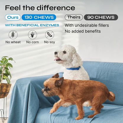 Probiotics for Dogs - Dog Probiotic Chews for Digestive and Gut Health, Dental, Immune System Support - Chewable Prebiotic Soft Treats - Wild Yam, Yeast Powder - Diarrhea and Bowel Support Supplement