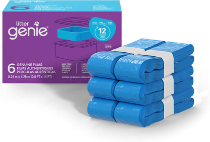 Litter Genie Refill Bags | Stand Alone Genuine Film 6 pk | Compatible with Litter Genie Standard and Jumbo Refills | Ultimate Odor Control Cat Litter Bags | Up to 12 Months of Supply for one cat