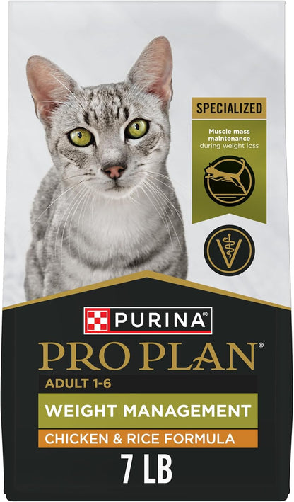Purina Pro Plan Weight Control Dry Cat Food, Chicken and Rice Formula - 7 lb. Bag