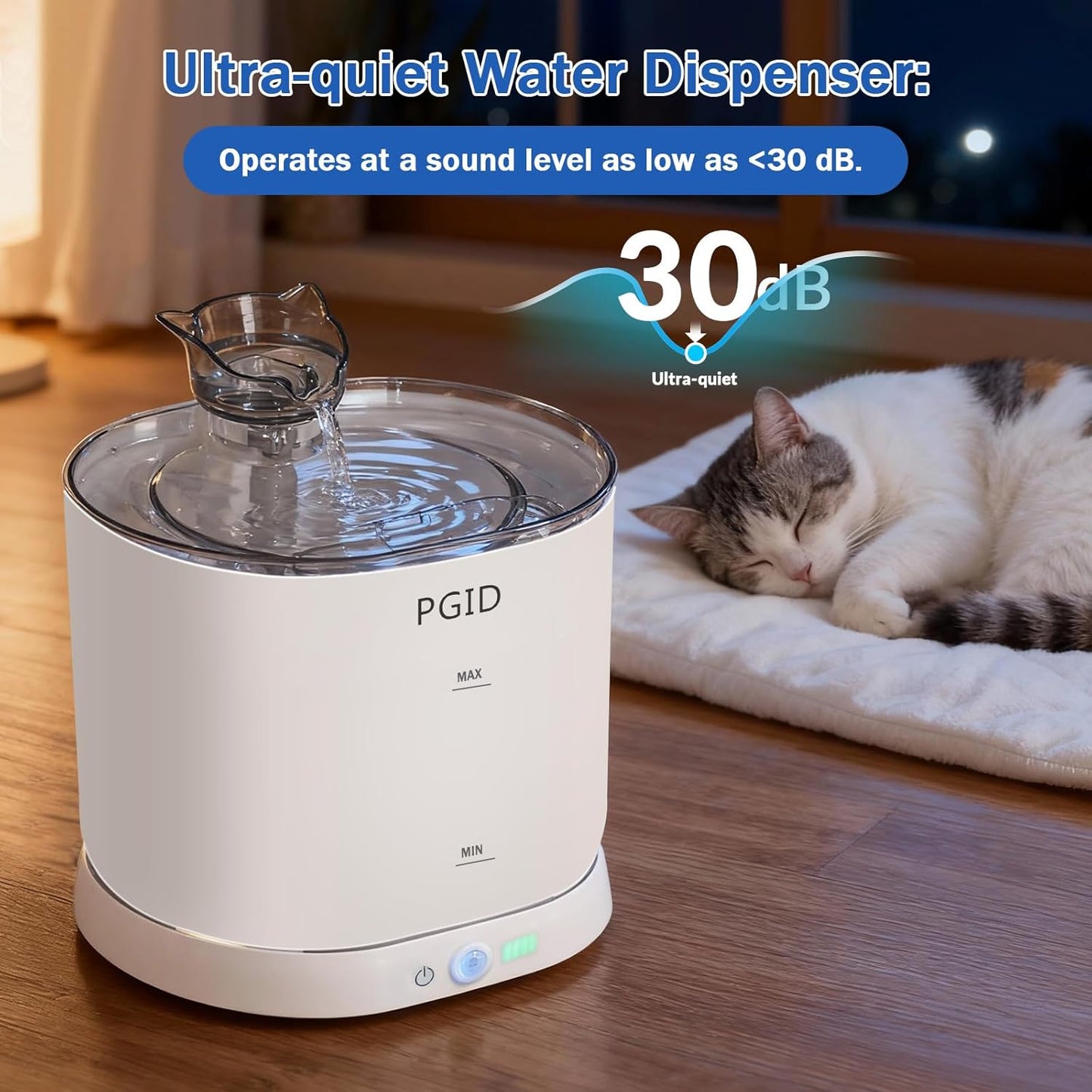 FGID Automatic Cat Feeder with Camera 6L Dog Feeders+ 2.2L Cordless Cat Water Fountian 5000mah Battery Operated Dog Fountian Set