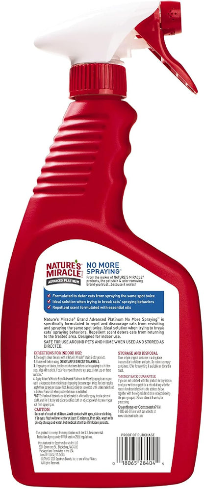 Nature's Miracle Advanced Platinum No More Spraying, 24 Ounces, Helps Discourage Repetitive Cat Spraying