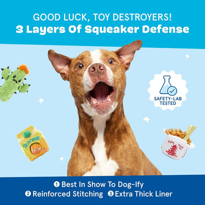 Barkbox Dog Toys – Barker’s Dozen Donuts Plush 4 in 1 Multi Part Interactive Dog Toy for Dogs & Puppies – Small