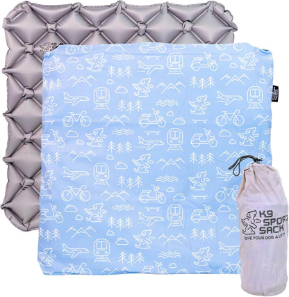 K9 Sport Sack Sleeper with Blue Slip Cover - Large/Extra Large (3” x 28” x 28”) - Inflatable Dog Bed with Carrying Case - Lightweight, Durable Design Ideal for Travel