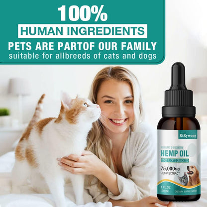 2 Pack Hemp Oil for Dogs & Cats- Helps Pets with Аnxiety, Pаin, Strеss, Аrthritis, Sеizures Rеlief - Organic Pet Hemp Oil Drops Treats - Skin Нiр Jоint Hеalth
