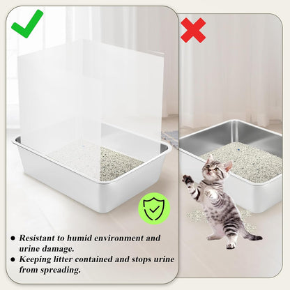 4 Pack Cat Litter Box Pee Shields Transparent Shield Box Splash Guard Urine Splash Guard for Easy Cleaning for Open Top Litter Pan, 14.5×11.5 Inch, Litter Box Not Included