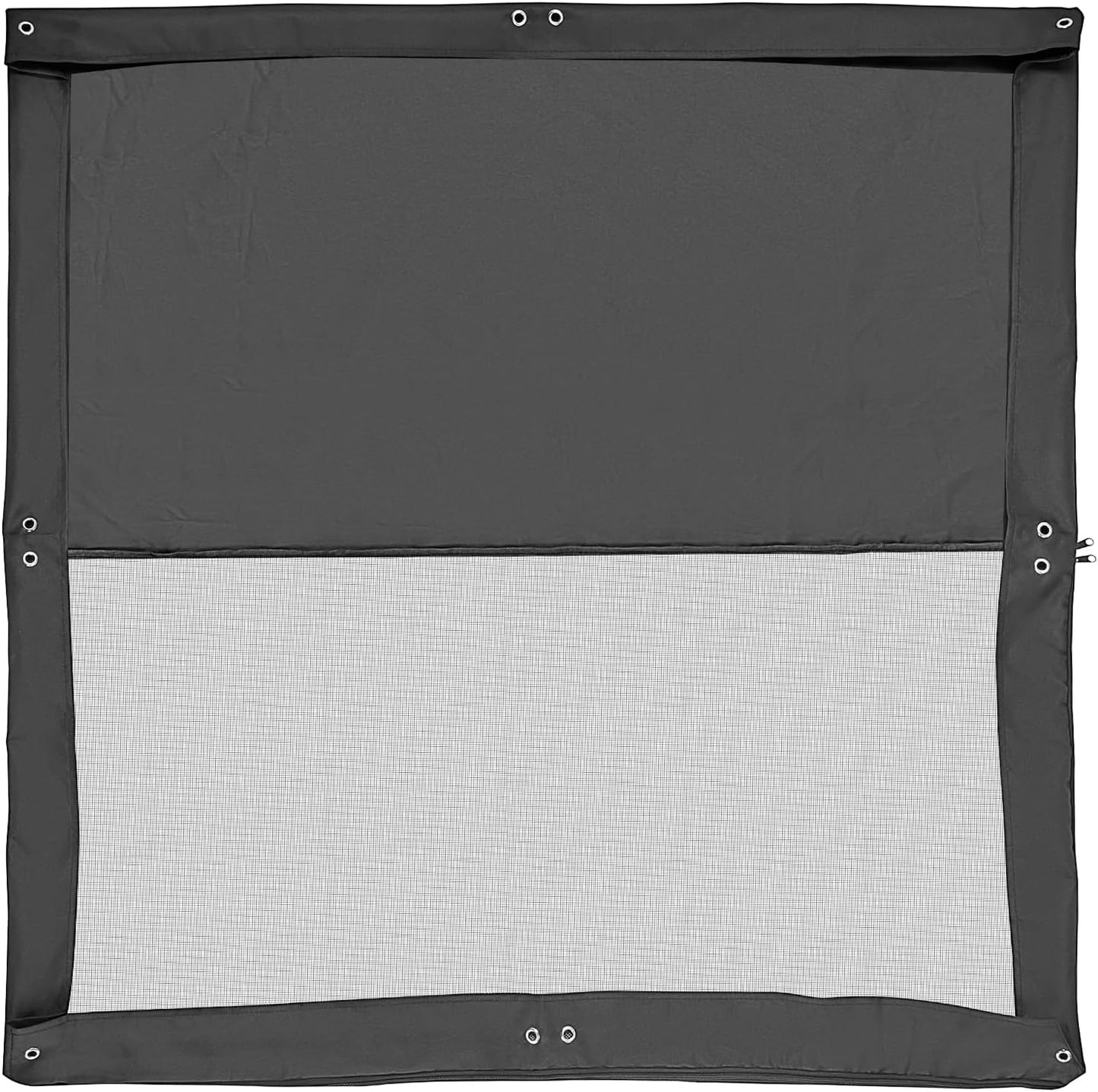 Dog Playpen Cover,Top Dog Pen Cover for 47in 4 Panels Play Pen,Escape-Proof Playpen Covers Indoor/Outdoor(Black, with Half Mesh)(Playpen Not Included)