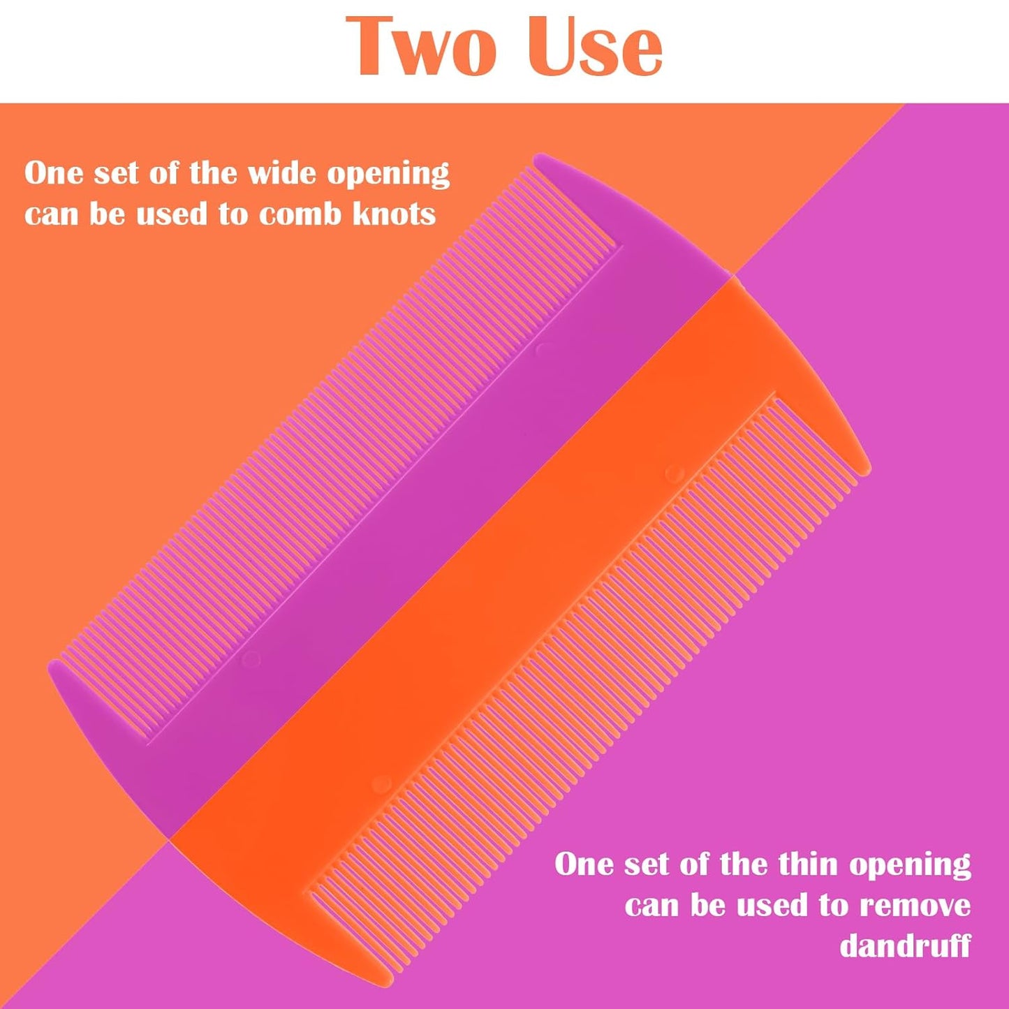 120 Pack Plastic Flea Lice Combs, Fine Tooth Flea Tick Comb, Double Sided Pet Combs, Cat Dog Hair Dandruff Removal Comb, Grooming Tools for Rabbit, Cat, Dog, Kitten, Small Pet (6 Colors)