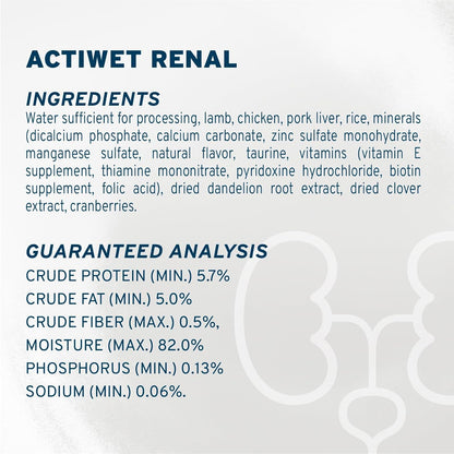 Forza10 - Cat Food, Vet-Formulated Renal Wet, Non GMO, Kidney Care Food with Lamb Flavor, Crafted for Adults, Made in Italy (3.5 oz, 12 Pack)