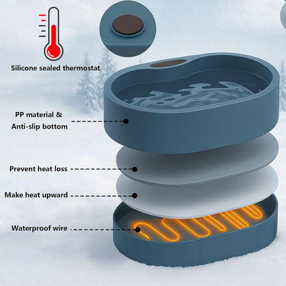 Large Heated Water Bowl for Dog & Cat, Outdoor Heated Dog Bowl with Chew Resistant Power Cord, Waterproof Heated Pet Bowl Smart Thermal-Dish in Winter for Dog Cat Chicken Birds, 125 OZ UL Certified