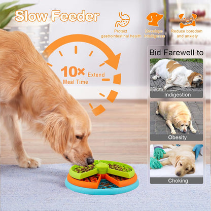 Slow Feeder Dog Bowl 3 Levels, Reduces Boredom and Anxiety, Non-Slip Interactive Puzzle Feeder, Suitable for Small/Medium/Larger Dogs