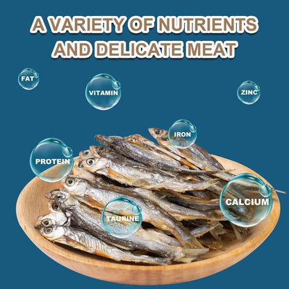 Dried River Fish - Dried Minnows Natural Food for Turtles Terrapins Cats Reptiles Large Tropical Fish（5.5 OZ）