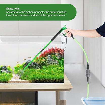 AQQA Aquarium Siphon Gravel Vacuum Fish Tank Cleaner kit,Stress Ball Python Water Changer,Extendable Length and Fixed On Fish Tank,Manually Water Changer Wash Sand S