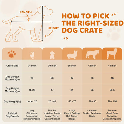 Yaheetech 42 inch Double Door Dog Crate w/Divider for Puppy to Adult XL Collapsible Metal Crate with Removable Tray Wire Dog Kennel for Large Dogs Portable Travel Cage, Black