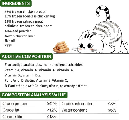 Freeze Dried Chicken for Cats and Dog, 4.23oz Healthy Training Pet Snacks, Freeze Dried Raw Cat Foods Nuggets Chicken High Protein Raw Cat Food Topper Hairball Remedy Treats