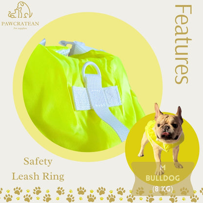 High-Visibility Dog Life Jacket – Adjustable Safety Vest with Secure Handle for Swimming, Boating & Water Activities (Yellow, Large)