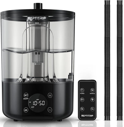 Reptile Humidifier Fogger for Terrariums, Timer Function, 1 Gallon, Adjustable Fog Volume, Ideal for Bearded Dragons, Lizards, Geckos, Snakes, Tortoises, Remote Control