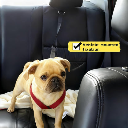 2-in-1 Car Seat Belt for Dogs, Headrest Dog Safety Harness & Leash - Adjustable Nylon Vehicle Pet Restraint, Tangle-Free Travel Solution for Small to Medium Dogs, 2-Pack