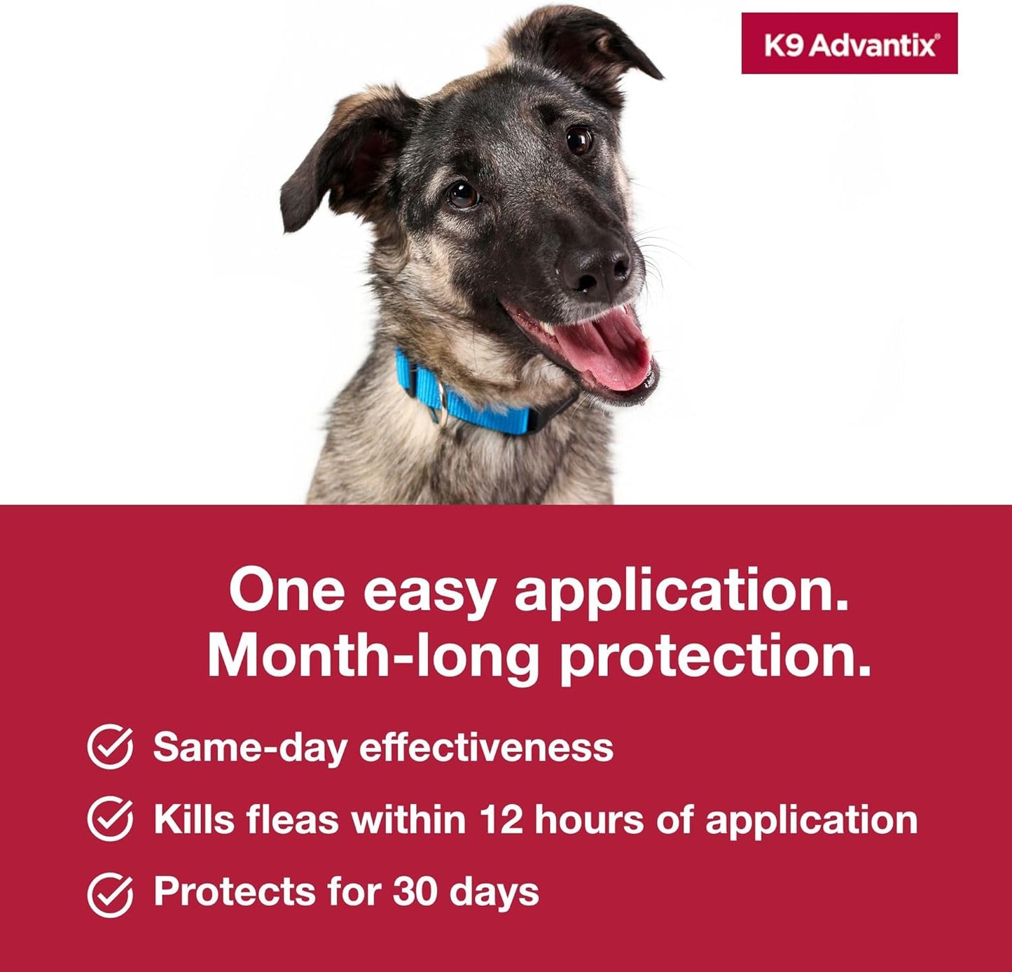 K9 Advantix Flea, Tick & Mosquito Prevention for Dogs 21-55 lbs. | Flea Drops for Large Dogs | Apply Monthly | 4 Treatments (Pack of 2)