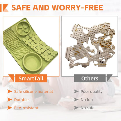 SmartTail Lick Mat for Dogs and Pet Hair Removal Glove