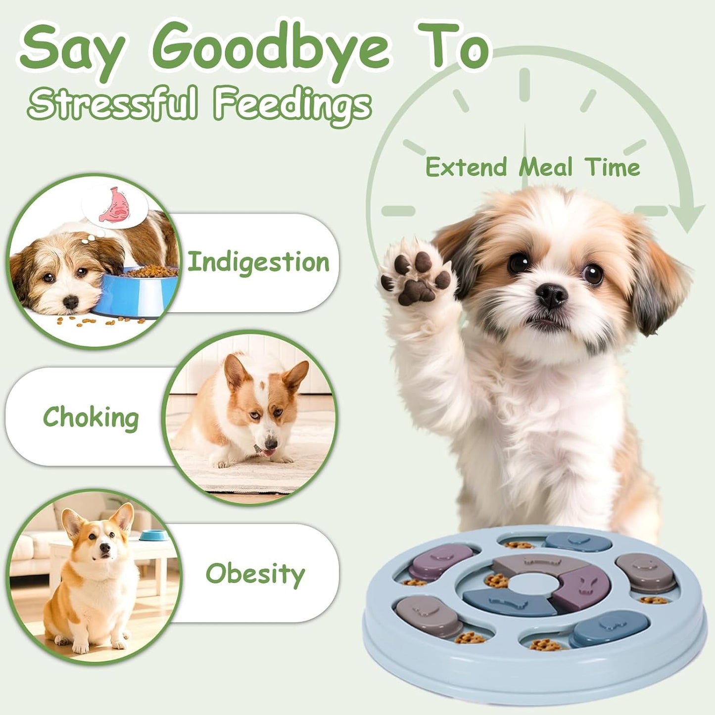 Lick Mat For Dogs,Dog Puzzle Toy,Stimulating Dog Toys,Puppy Slow Feeder Enrichment Toys,Stimulation Puzzles Food Bowl for Large Pet Treat Mat Mental Interactive Feeding Bowls Small Puppies Feeders