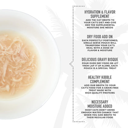 Tiki Cat Born Carnivore Broths Variety Pack, Meaty Bites, Hydration and Flavor Supplement Wet Cat Food Topper, 1.3 oz. Pouch (Pack of 12)