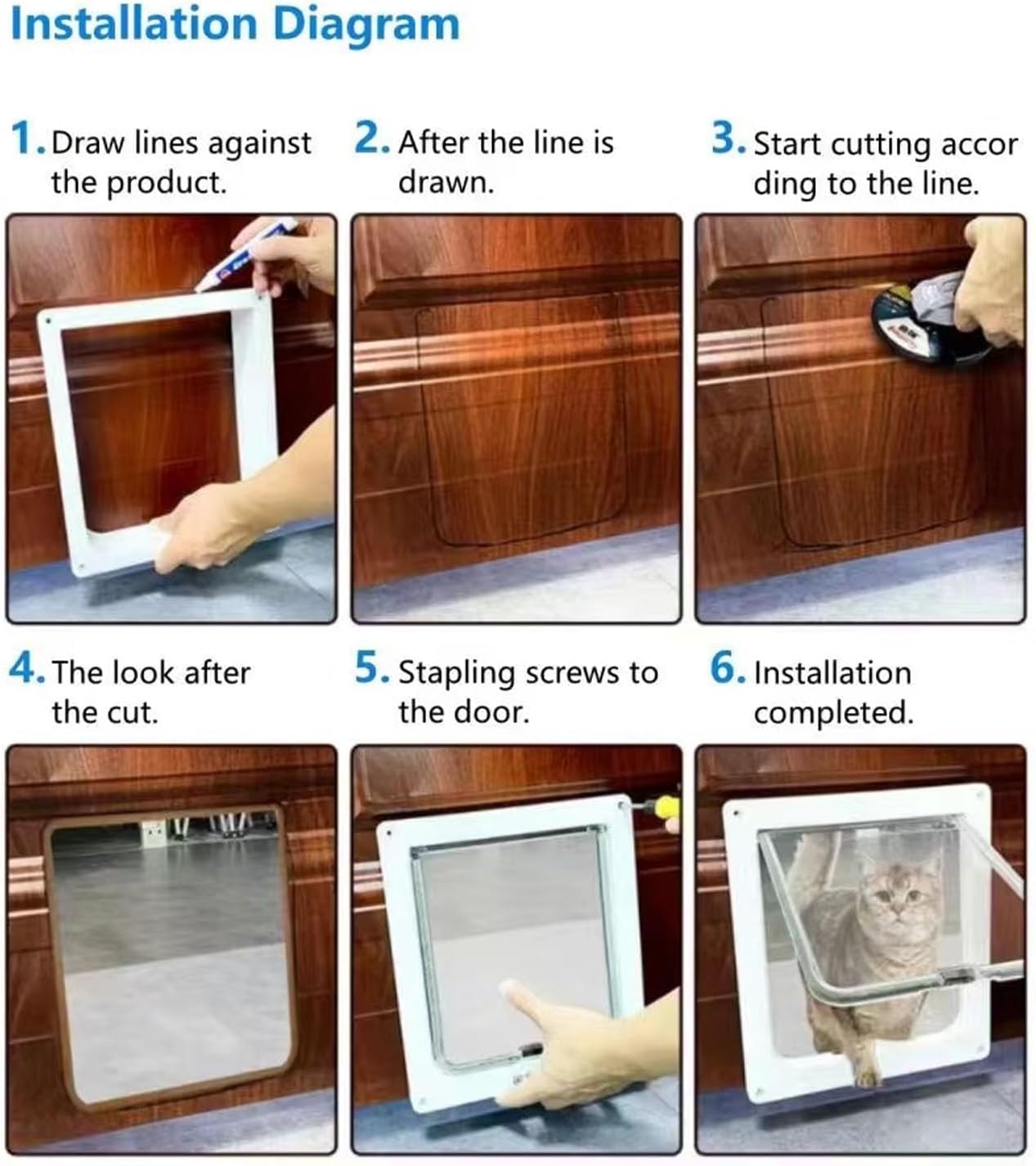 Smart Electronic Pet Door, Automatic Unlocking Microchip Dog Door with 4 Distinct Modes, Selective Entry and Exit, Weatherproof Battery Powered Pet Door for Multi Pet Homes (White + Remote