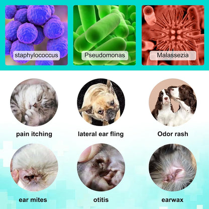 Ear Mite Treatment for Dogs & Cats,Ear Mite Treatment for Dogs Yeast Infection,Dog Ear Infection Treatments,100% Natural Ears Drops for Dog & Cat,Aloe Ear Mite,Safe for Pets 0.75oz Bottle