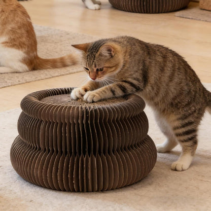 Cat Scratching Board Toy - Physical Exercise Cardboard Scratcher | Accordion Design Scratch Board - for Indoor Outdoor Home Farmhouse Apartment Garage Backyard Balcony Living Room Bedroom